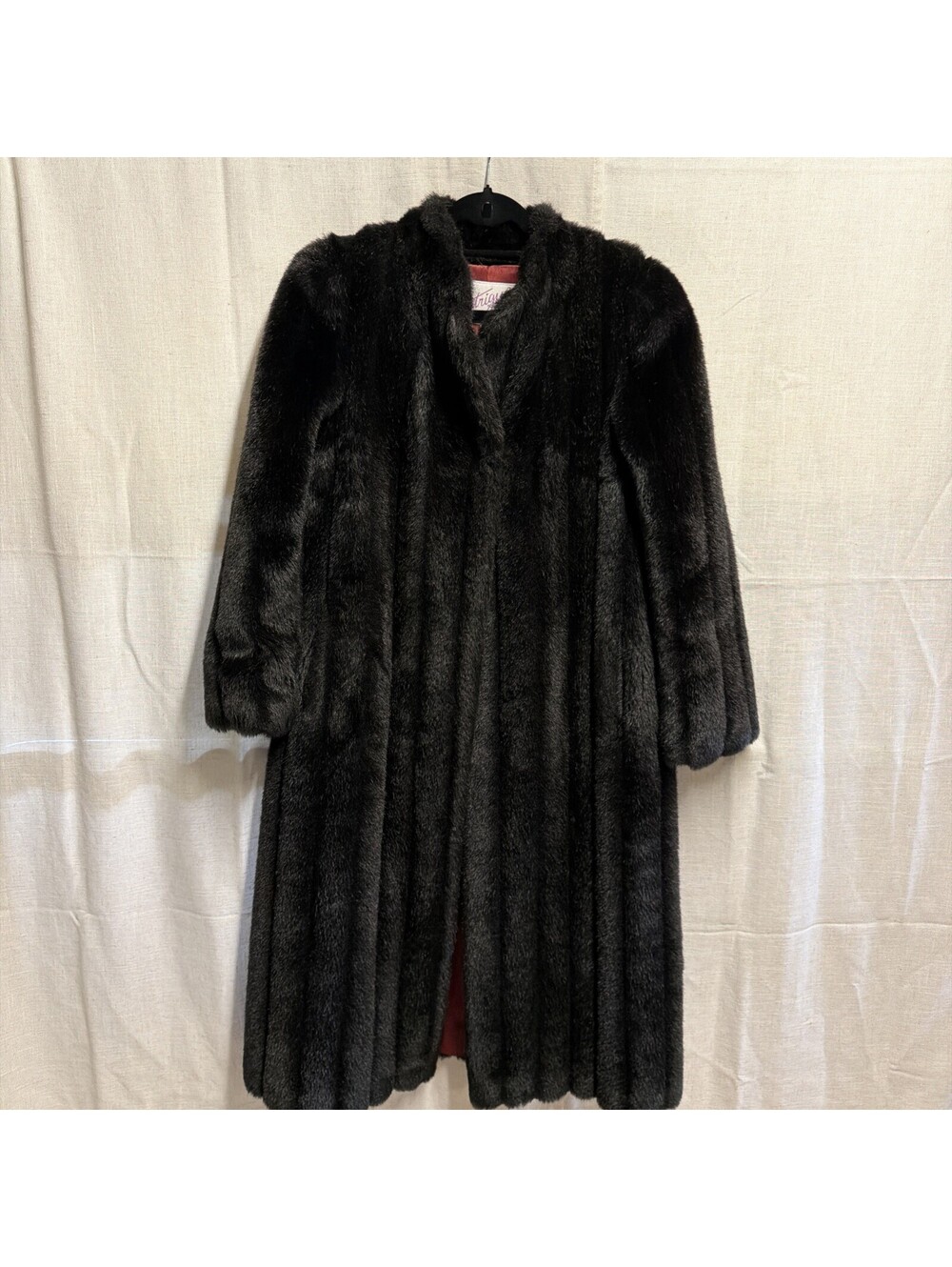 Intrigue Womens Black Faux Fur Coat Size 10